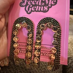 Gold and Black Happr Earrings